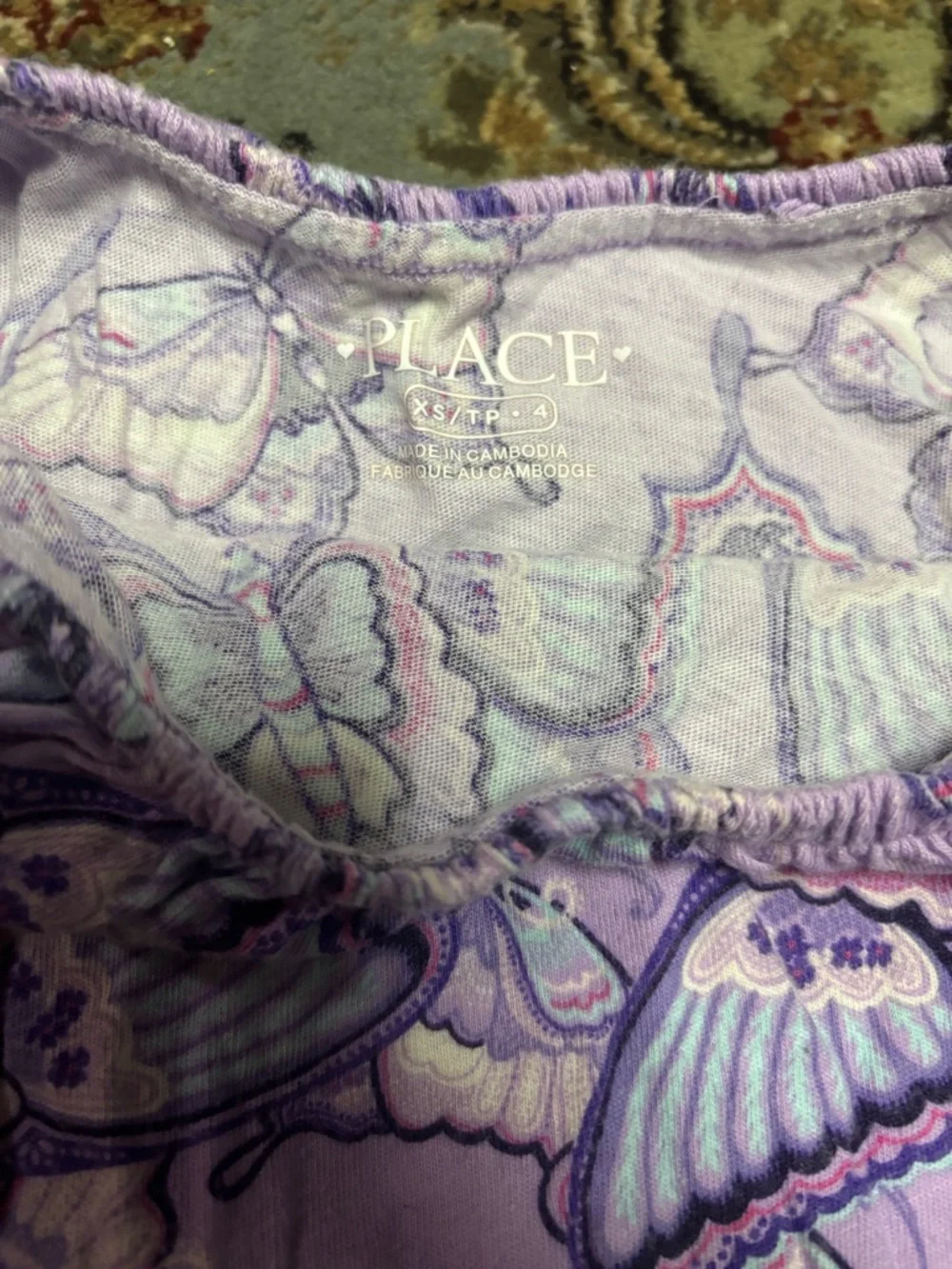 The Children's Place Lavender Butterfly Ruffle Tank